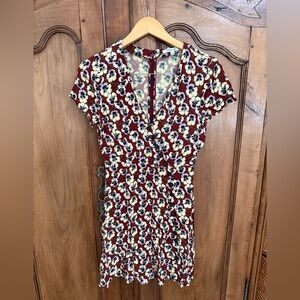 Madewell Burgundy Floral Midi Dress